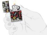 Зажигалка ZIPPO Graffiti King с покрытием 540 Matte, латунь/сталь, разноцветная, матовая, 38x13x57 мм