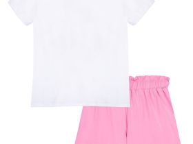 Комплект для девочек: фуфайка трикотажная (футболка), шорты текстильные