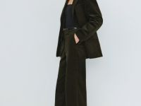 Прямые брюки из вельвета, Зеленый