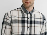 Рубашка в клетку из хлопка, Белый