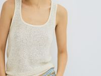 Вязаная майка с пайетками, Серебряный