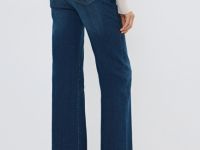 Джинсы клёш с высокой посадкой, Синий