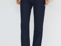 Прямые джинсы с высокой посадкой, Синий