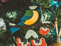 Игрушка деревянная "IDH Center" Синица на ветке 270-1