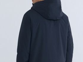 Утеплённая куртка с капюшоном, Синий