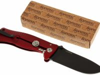 Нож складной LionSteel SR1A RB RED, сталь D2 Black Finish, рукоять алюминий (Solid®), красный