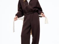 Коричневые зауженные спортивные брюки из скубы Глория Джинс