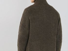 Кардиган с содержанием шерсти, Коричневый