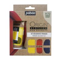 Набор акрила Pebeo "ORIGIN" Primary Discovery Set, матовый, 3 цв. х 60 мл