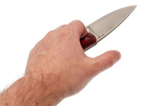 Разделочный нож Бобр цм, сталь N690, рукоять G10, черно-красный