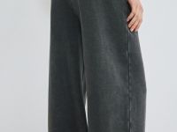 Широкие брюки с эластичным поясом, Серый