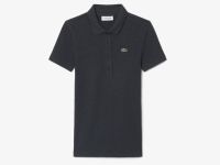 Женское хлопковое облегающее поло Lacoste L.12.D в рубчик