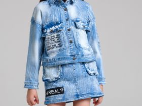 Куртка текстильная джинсовая для девочек