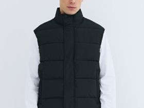 Утеплённый стёганый жилет, Черный