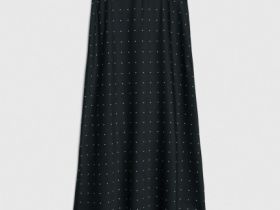 Сатиновая юбка миди А-силуэта, Серый