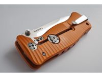 Нож складной LionSteel SR1A OB ORANGE, сталь D2 Black Finish, рукоять алюминий (Solid®), оранжевый