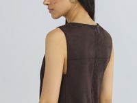 Платье миди из искусственной замши, Коричневый