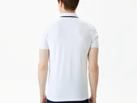 Мужское поло Lacoste с контрастным воротом