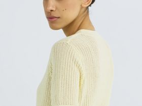 Ажурный джемпер с коротким рукавом, Желтый