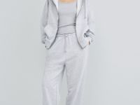 Толстовка на молнии с вышивкой, Серый