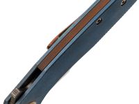 Складной нож Assassin knives Mini Rex Flipper, сталь Damascus, рукоять титан, синий