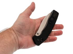 Складной нож Obertech ns-01 thumb stud satin, сталь VG-10, рукоять G10, черный