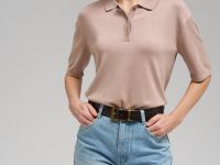 Легкий джемпер-поло прямого кроя