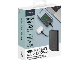 Внешний аккумулятор Deppa NRG MagSafe 10000mAh 15W/LED дисплей (33691) (серый)
