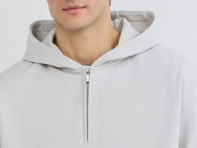 Толстовка на молнии с капюшоном, Белый
