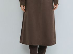 Юбка миди из искусственной замши, Коричневый