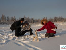 Зима на реке Синяя. Синские Столбы