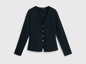 Кардиган на пуговицах с V-вырезом, Черный