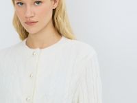 Кардиган из пряжи с шерстью, Бежевый