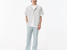 Мужская рубашка Lacoste свободного кроя с коротким рукавом