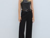 Топ-корсет из искусственной кожи, Черный