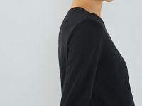 Лонгслив из плотного интерлока, Черный