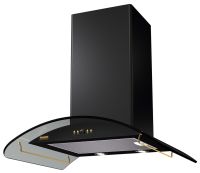 Т-образная вытяжка SHARLOTTA 600 Black/Dark glass 3Р с рейлингом
