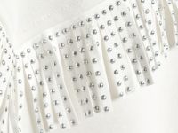 Свитшот с бахромой и стразами для девочек, Белый