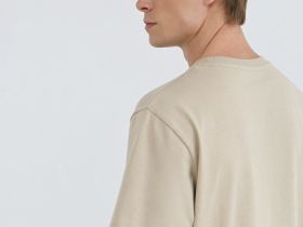 Футболка с текстовой вышивкой, Бежевый