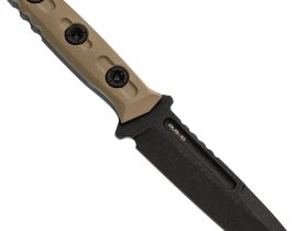 Тактический нож N.C.Custom Parachuter сталь AUS-10, покрытие Black Stonewash, рукоять Tan G10