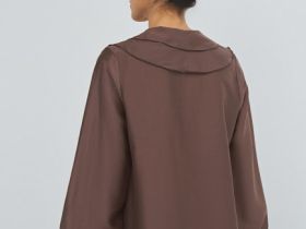 Блузка из лиоцелла с рюшами, Коричневый