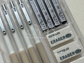 Набор 11 предметов Languo, (карандаши мех.0,7 мм, грифели, ластики)