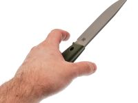 Туристический нож Град Горький Универсал, сталь AUS-10Co, рукоять оливковая микарта