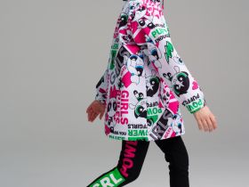 Куртка текстильная с полиуретановым покрытием для девочек (ветровка)