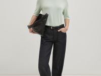 Джемпер свободного силуэта с коротким рукавом