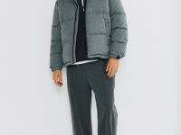 Утеплённая куртка с воротником-стойкой, Серый