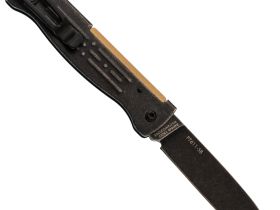 Складной нож Sanrenmu PT611-SB, сталь 12C27, рукоять нержавеющая сталь, черный