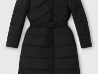 Стеганое утепленное пальто с капюшоном