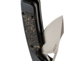 Складной нож Kizer Ara, сталь S45VN, рукоять карбон, черный/золотистый