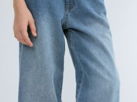 Широкие джинсы Wide leg для девочек, Синий